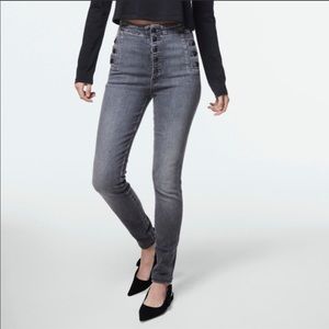 J Brand High-Rise Skinny Jeans in Gray Wash